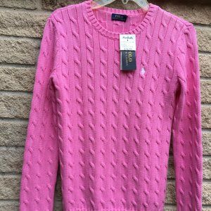 Ralph Lauren Classic Pink Cable knit sweater M